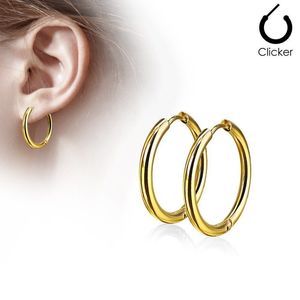 Gold Tone steel hoop earrings 5 sizes avaible